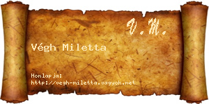 Végh Miletta névjegykártya